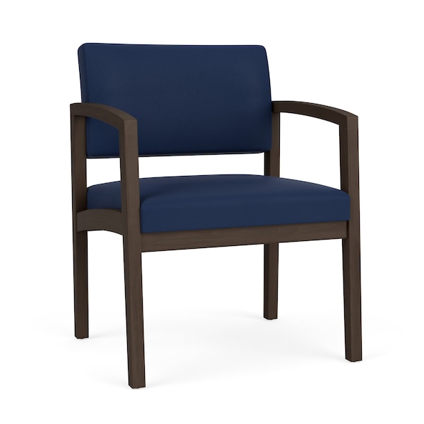 Lesro Lenox Wood Wide Guest Chair Wood Frame, Mocha, MD Ink Upholstery LW1201 - main